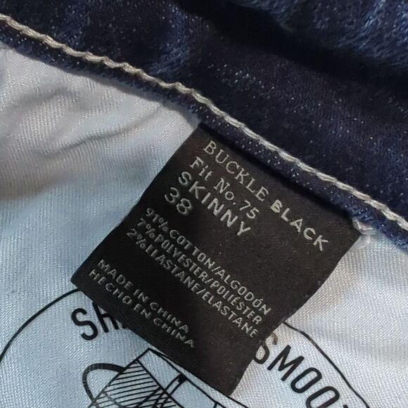 Buckle Black Jeans Womens 38 Blue Fit no 75 Skinny Jeans Distressed - Picture 9 of 13